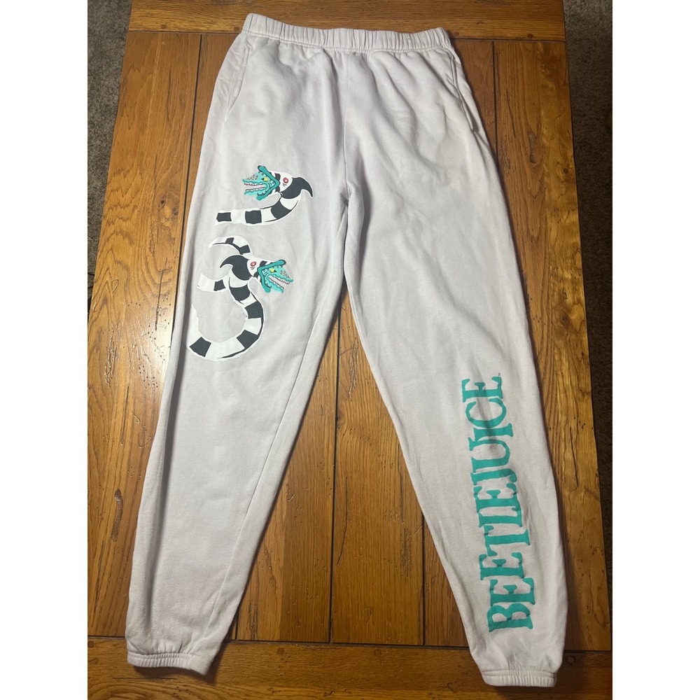 Beetlejuice Sandworm Graphic Sweatpants Gray Mens Medium Joggers
